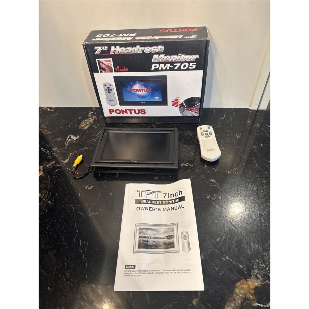Pontus PM-705 Headrest 7" monitor With Remote